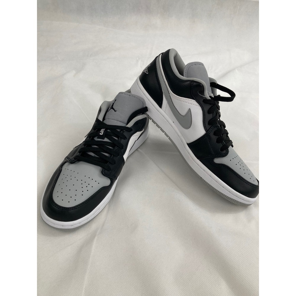 Air Jordan 1 Low Shadow Toe Mens Size 9 Black White Grey 553558-039